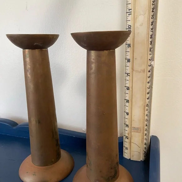 Antique Bronze Candle Holders - Picture 3 of 4